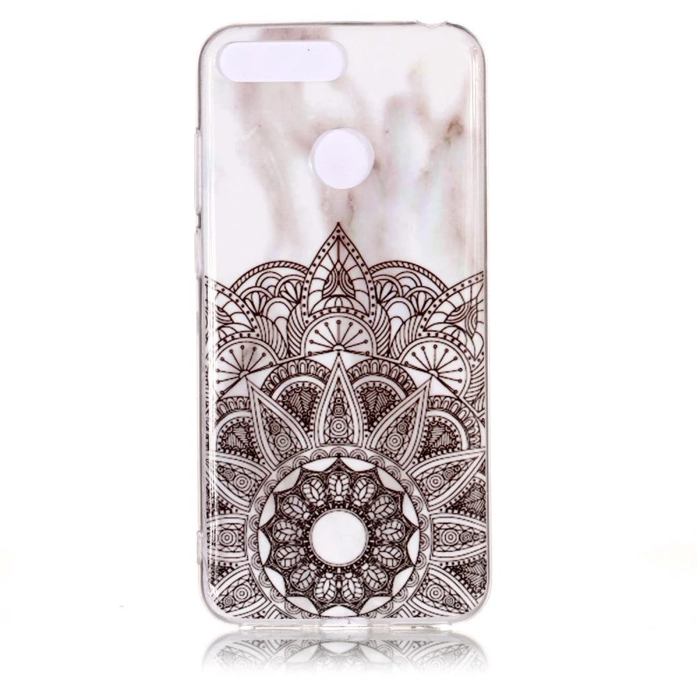 Huawei Y6 (2018) Fleksibelt Deksel - Hvit Marmor Trykk v:6663601
