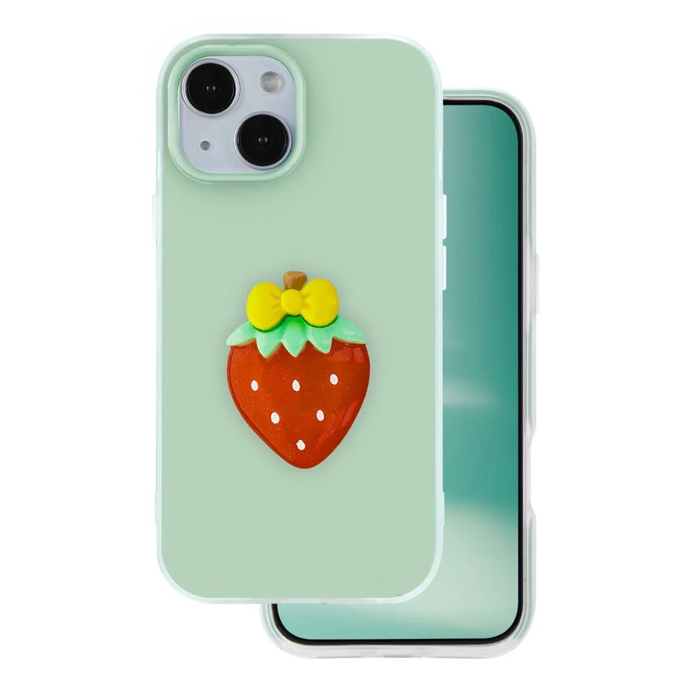 iPhone 15 TFO 3D Frukt Deksel – Jordbær v:461259 iPhone 15 TFO 3D Frukt Deksel – Jordbær v:461259