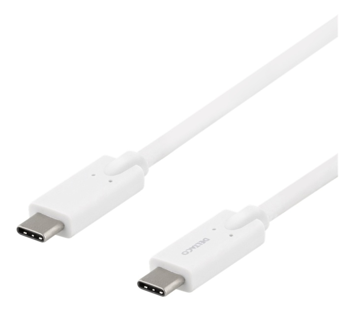 DELTACO USB-C til USB-C-kabel, 5 Gbit/s, 5A, 2M, hvit v:9131498