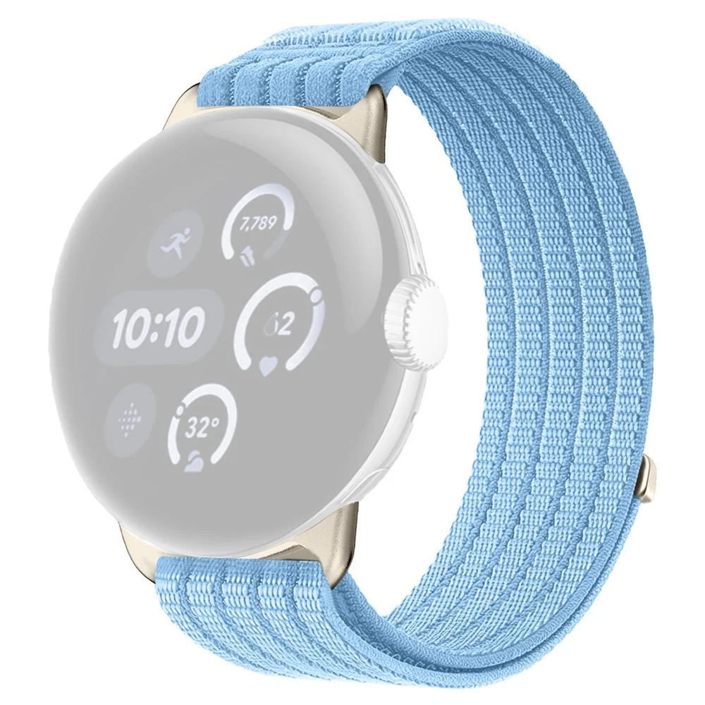 Google Pixel Watch 5 / 4 / 3 (45mm) EIDERWOOD Nylon Klokkerem – Lys Bl v:1918968