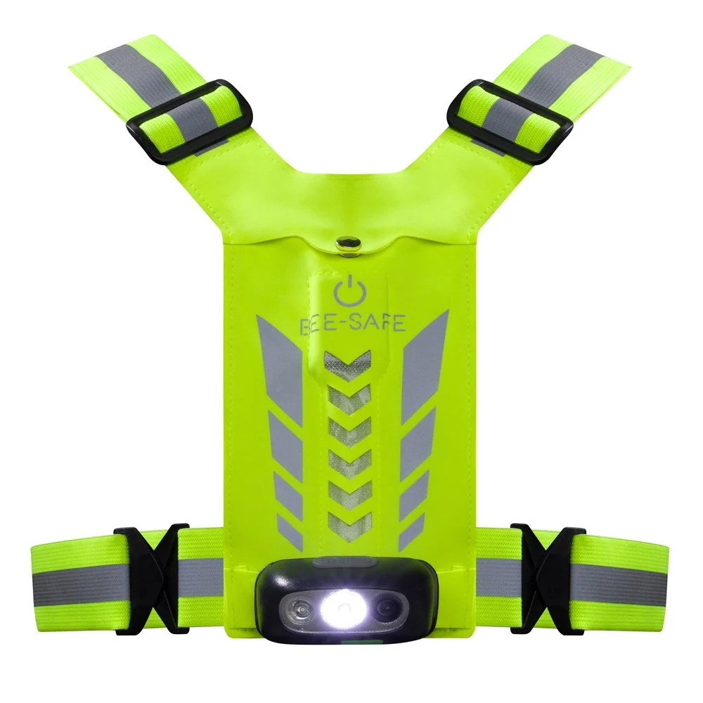 Bee-Safe Løpevest m. LED & Mobillomme – Gul v:1474715