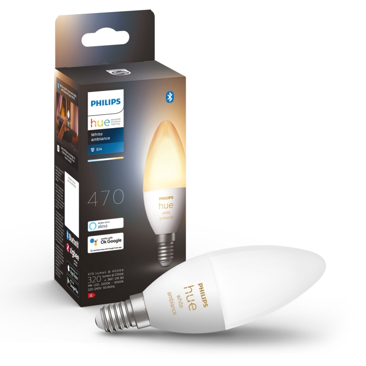 Philips Hue White Ambiance E14 lysekrone 1-pk v:3267064