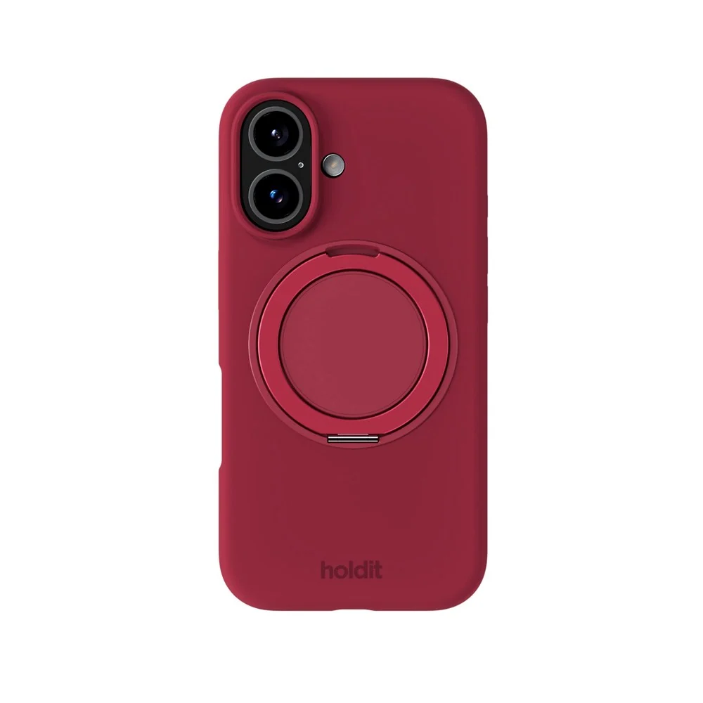iPhone 16 Holdit Silikone Stand Deksel – Red Velvet v:1221784
