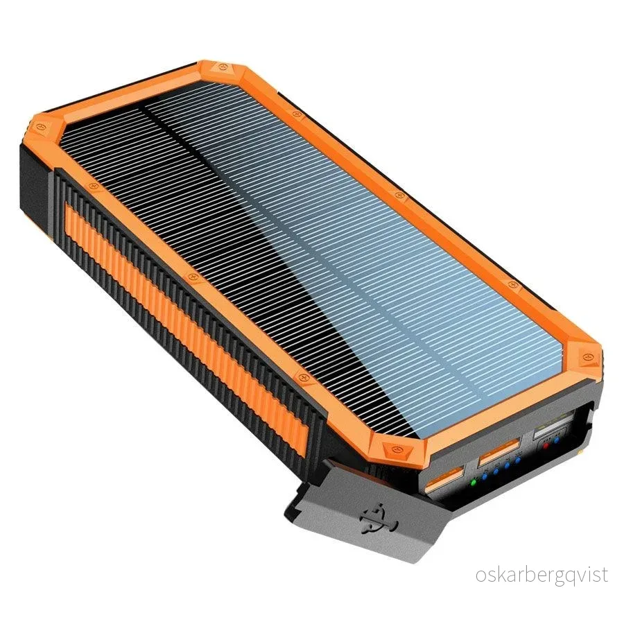 Lippa Solcelle PowerBank 20.000 mAh 20W 3 x USB-A & 1 x USB-C- Svart / v:2169043 Lippa Solcelle PowerBank 20.000 mAh 20W 3 x USB-A & 1 x USB-C- Svart / v:2169043