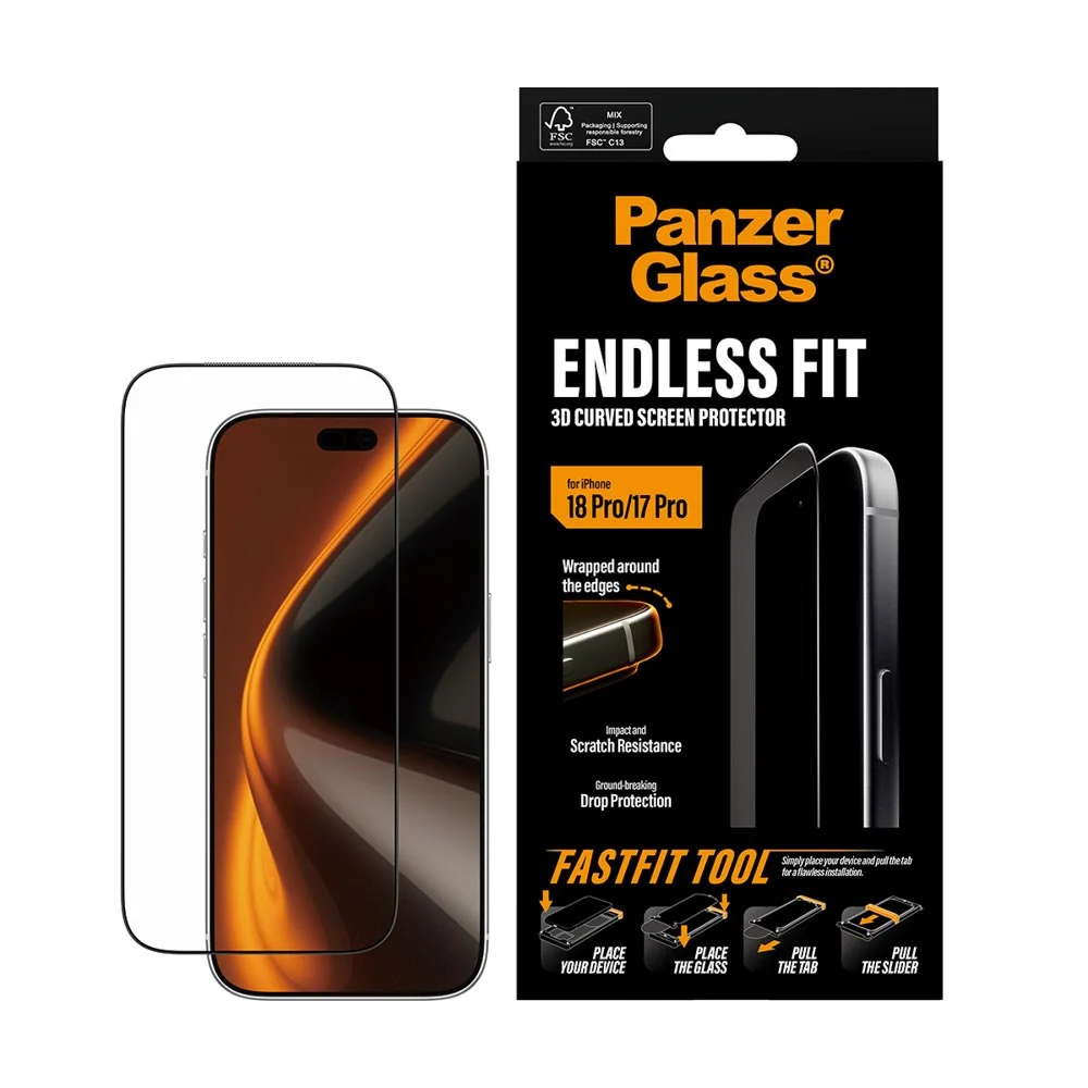 iPhone 18 Pro / 17 Pro PanzerGlass Endless Fit Skjermbeskytter med Fas v:6962618 iPhone 18 Pro / 17 Pro PanzerGlass Endless Fit Skjermbeskytter med Fas v:6962618