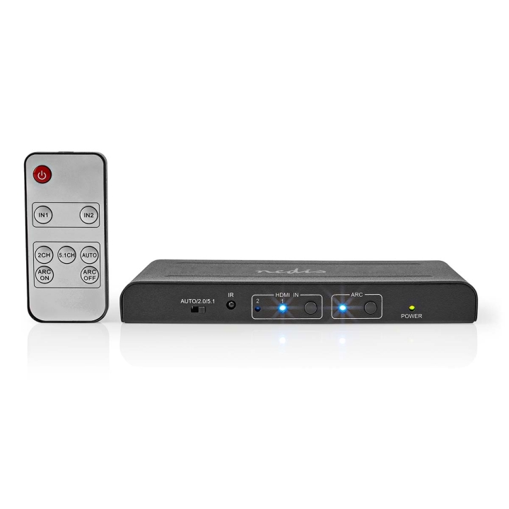 Nedis HDMI ™ Extractor | 2x HDMI™ Input | TosLink Female / 1x 3.5 mm Audio Out / 1x HDMI™ Output / 2x RCA | Maksimum oppløsning: 4K@60Hz | 18 Gbps | Metall | Antrasitt | Boks v:5201594 Nedis HDMI ™ Extractor | 2x HDMI™ Input | TosLink Female / 1x 3.5 mm Audio Out / 1x HDMI™ Output / 2x RCA | Maksimum oppløsning: 4K@60Hz | 18 Gbps | Metall | Antrasitt | Boks v:5201594