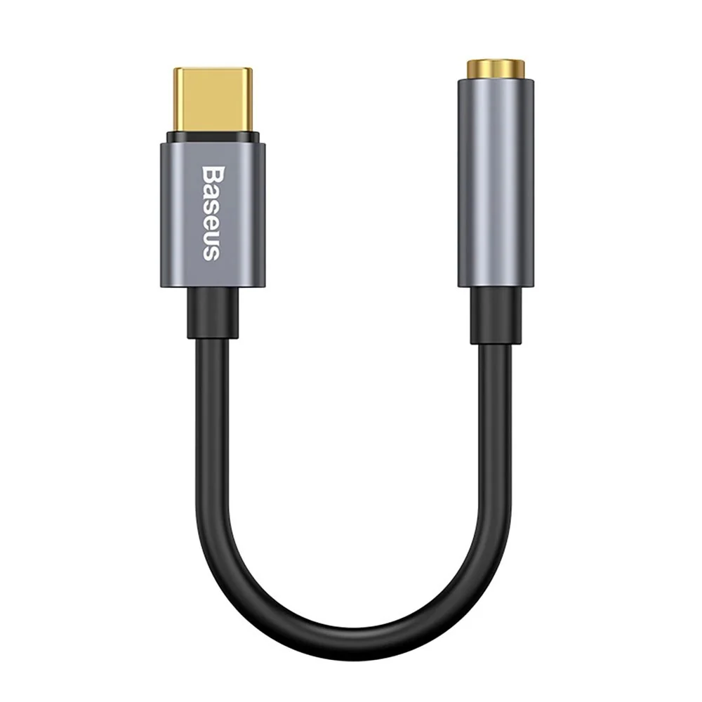 Baseus L54 USB-C til 3.5 mm Mini Jack Audio Adapter – 9 cm – Grå v:5925952 Baseus L54 USB-C til 3.5 mm Mini Jack Audio Adapter – 9 cm – Grå v:5925952