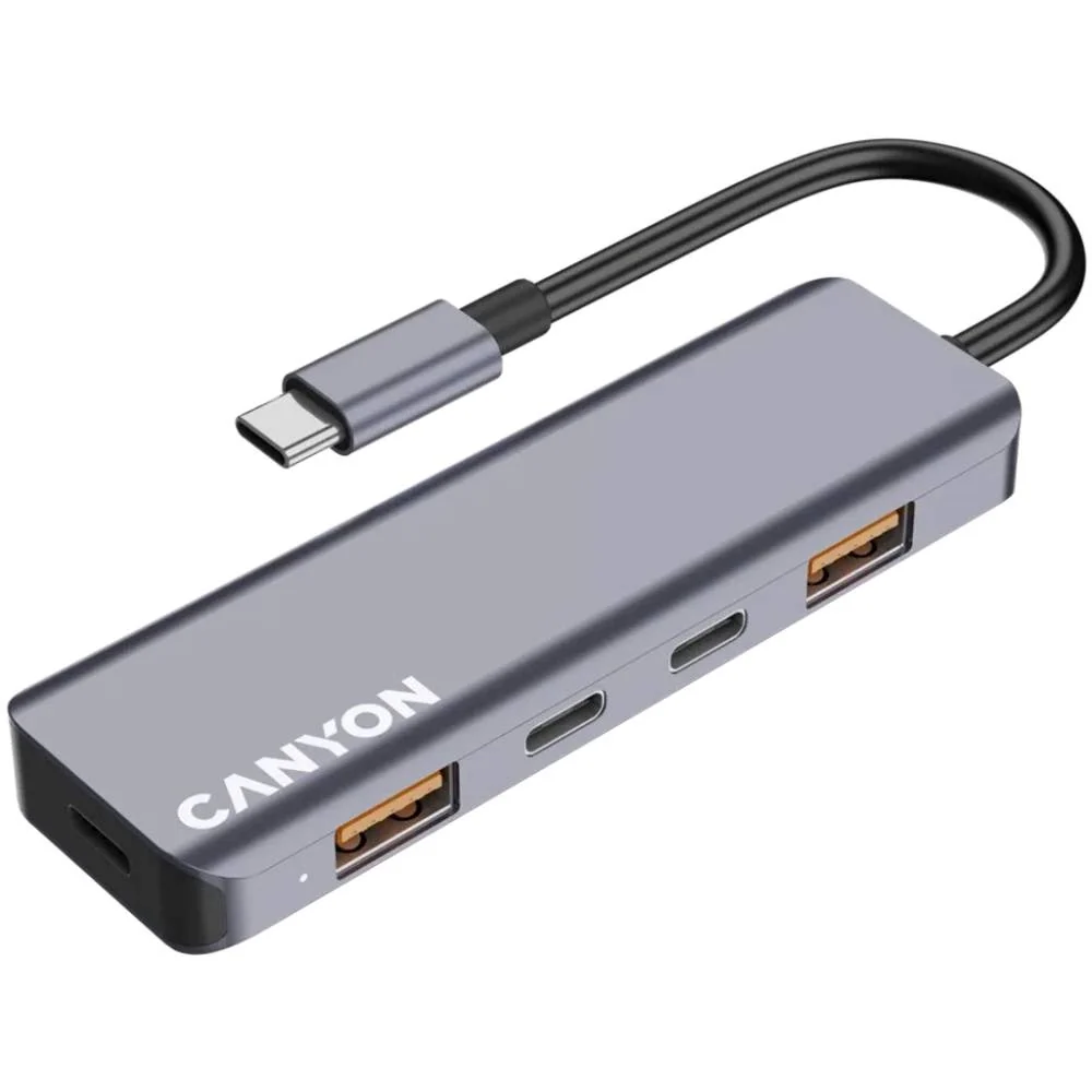 Canyon DS18 100W 5-i-1 USB-C Hub – Grå v:7194122 Canyon DS18 100W 5-i-1 USB-C Hub – Grå v:7194122