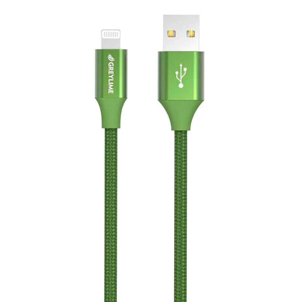 GreyLime Flettet USB-A til Lightning Kabel 1 meter – Grønn v:3806920 GreyLime Flettet USB-A til Lightning Kabel 1 meter – Grønn v:3806920