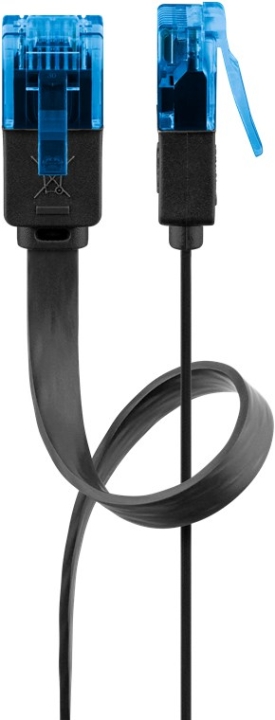 Goobay CAT 6A flat patchkabel, U/UTP, svart kobberleder (CU), 5 m v:6486620