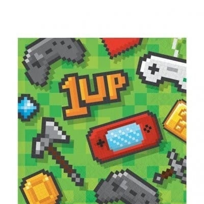 Game On 1 Up – Servietter 12,5 cm v:3431298