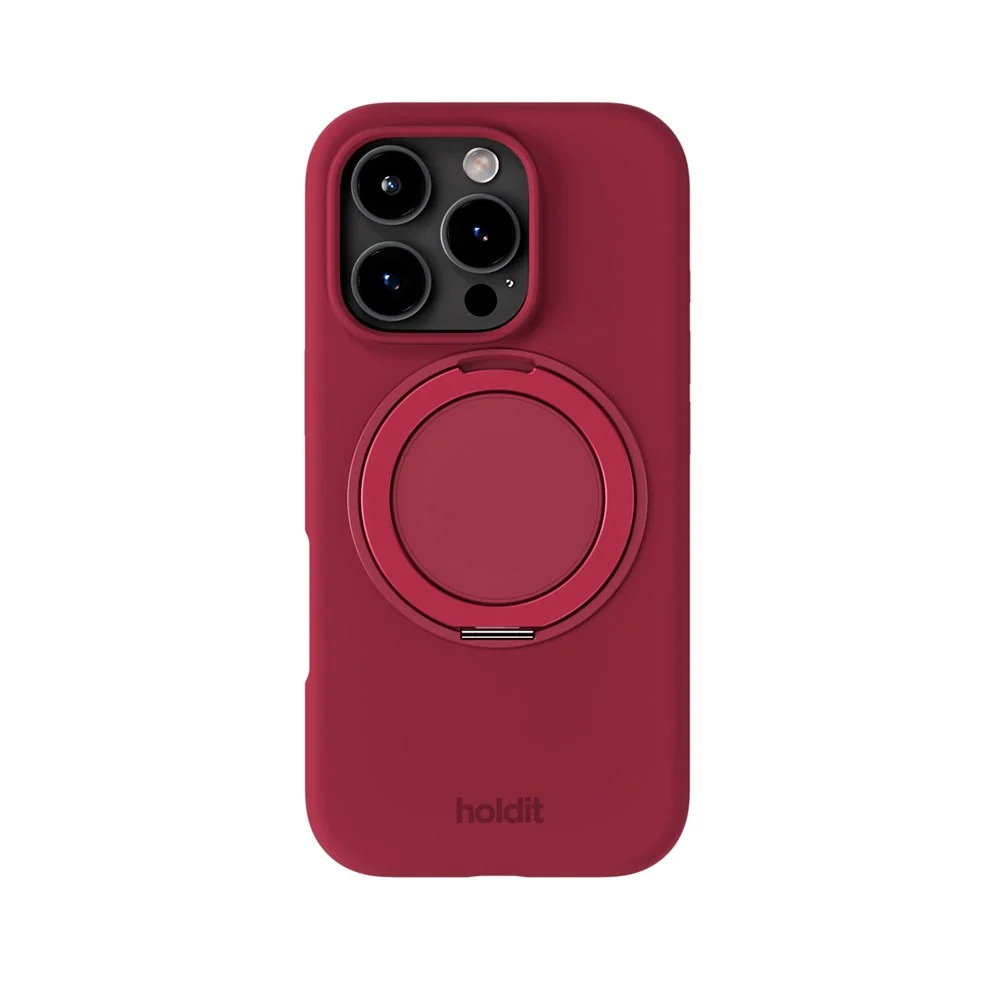 iPhone 16 Pro Holdit Silikone Stand Deksel – Red Velvet v:5528670