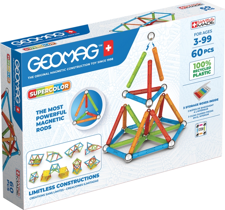 Geomag Supercolor Panels Recycled magnetisk byggesett, 60 deler v:5486113