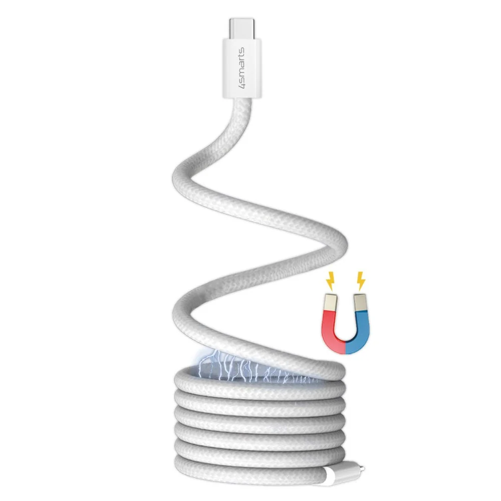 4smarts Magnetisk USB-C til USB-C Kabel 100W PD – 1.5m – Hvit v:2964140 4smarts Magnetisk USB-C til USB-C Kabel 100W PD – 1.5m – Hvit v:2964140