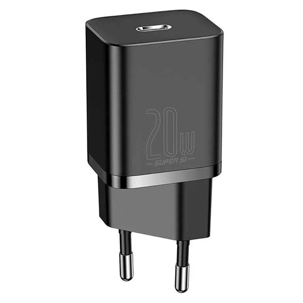 Baseus Super Si 20W Vegg Lader USB-C Quick Charge – Svart v:6900775 Baseus Super Si 20W Vegg Lader USB-C Quick Charge – Svart v:6900775