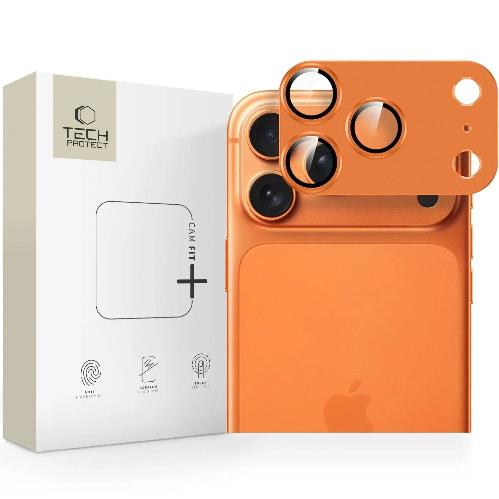 iPhone 17 Pro Tech-Protect Cam Fit+ Kameralinsebeskyttelsesglass - Ora v:9069943