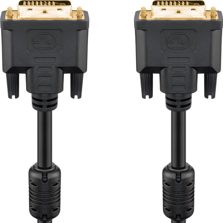 Goobay DVI-D Full HD-kabel Dual Link, gullbelagt DVI-D-kontakt Dual Link (24+1 Pin) > DVI-D-kontakt Dual Link (24+1 Pin), 3 m v:1878791