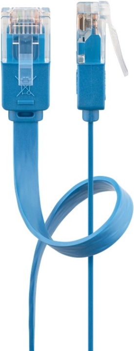 Goobay CAT 6 flat patchkabel, U/UTP, blå kobberleder (CU), 1 m v:2840586
