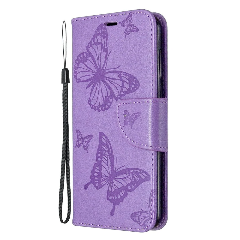 Huawei Y5p Skinndeksel med Lommebok – Lilla Sommerfugl v:947846 Huawei Y5p Skinndeksel med Lommebok – Lilla Sommerfugl v:947846