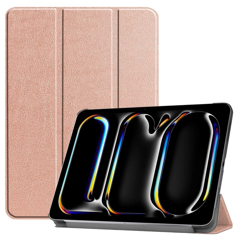 EIDERWOOD iPad Pro 11" (2025 / 2024) Tri-Fold Skinn Flip Deksel – Rose v:4051256 EIDERWOOD iPad Pro 11" (2025 / 2024) Tri-Fold Skinn Flip Deksel – Rose v:4051256