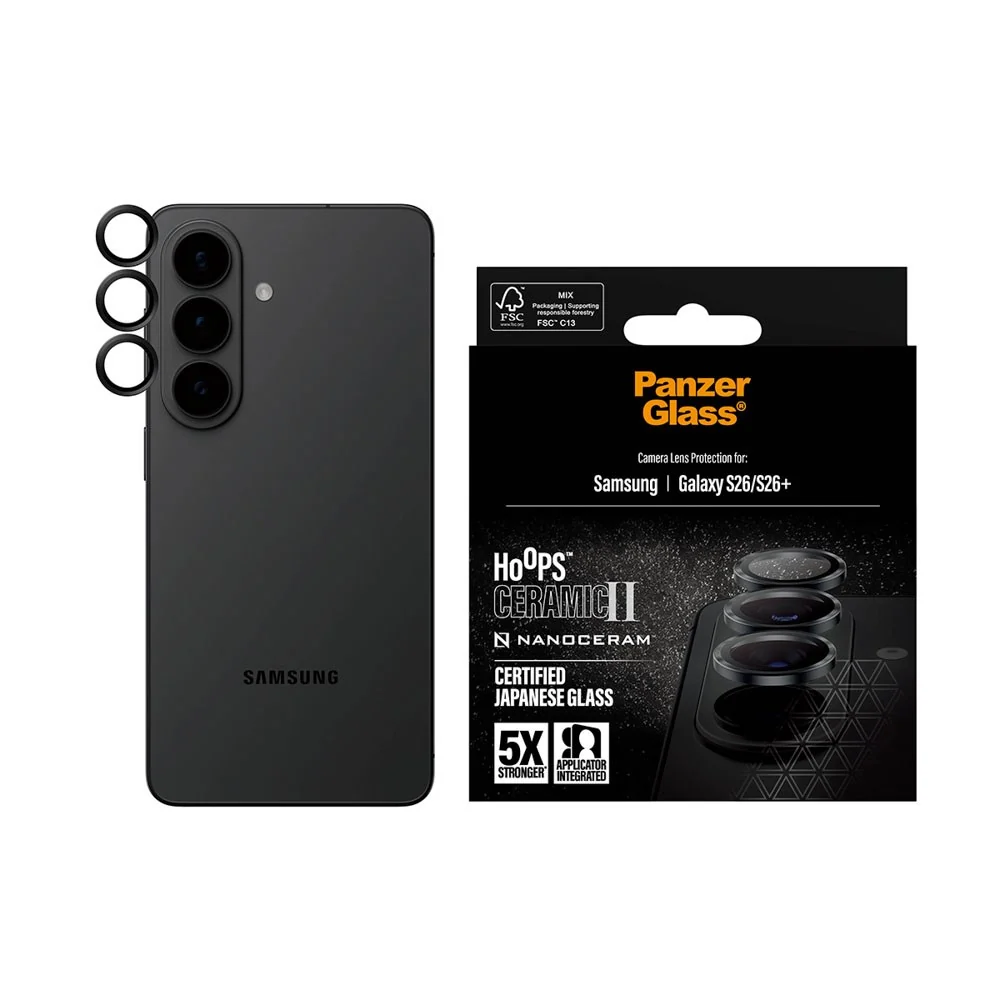 Samsung Galaxy S26 / S26+ (Plus) PanzerGlass Ceramic Hoops Kameralinse v:150706 Samsung Galaxy S26 / S26+ (Plus) PanzerGlass Ceramic Hoops Kameralinse v:150706