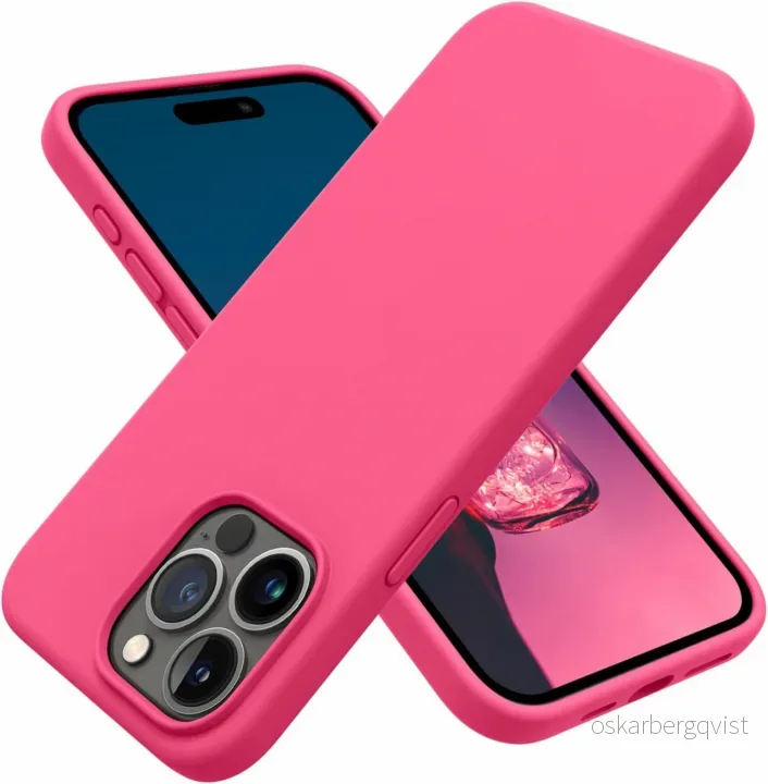 Silikonetui til iPhone 15 Pro, bringebærrosa v:3049889
