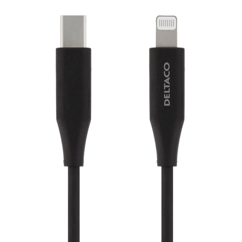 Deltaco 18W USB-C til Lightning Kabel – 2m – Svart v:6443895 Deltaco 18W USB-C til Lightning Kabel – 2m – Svart v:6443895