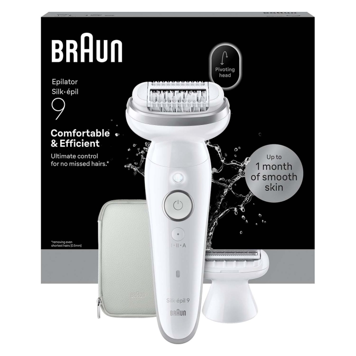 Braun Epilator Silk·épil 9 Wet & Dry, Långvarigt Slät Hud, 9-030, Silver v:9956612