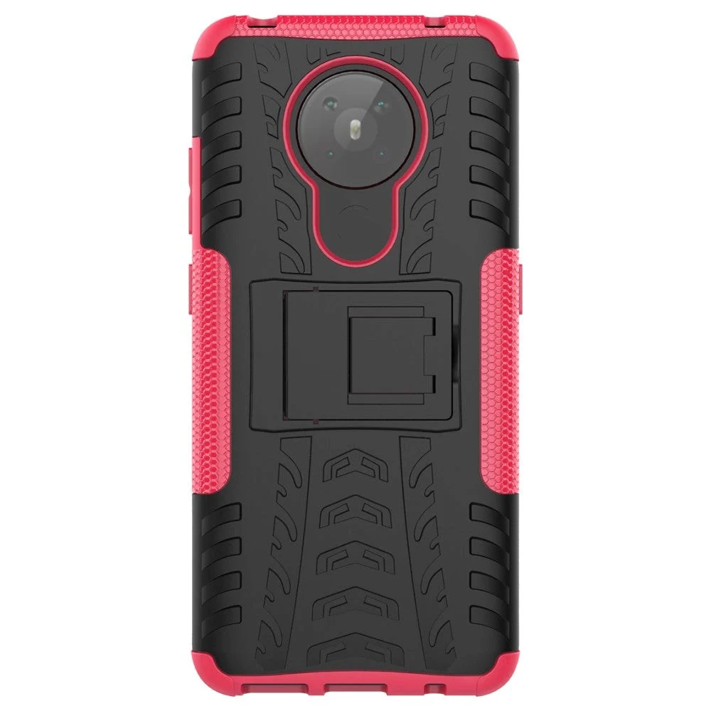Nokia 5.3 Cool Tyre Håndverker Deksel m. stativ - Sort / Rosa v:9341030