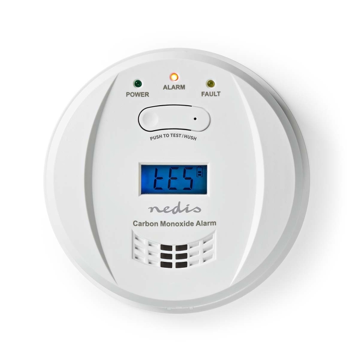 Nedis Karbonmonoksid Alarm | Batteri drevet | batteritid opp til: 5 år | Hush / mute-funksjon | Med test knapp | 85 dB | Hvit v:5527175