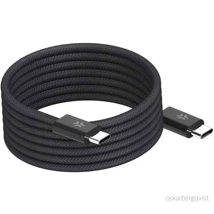 Celly USB-C Kabel 60W Magnetisk Flätad 2m Svart v:1160894