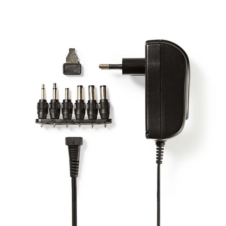 Nedis Universal AC strømadapter | 18 W | 3 / 4.5 / 5 / 6 / 7.5 / 9 / 12 V DC | 1.80 m | 1.5 / 2.1 A | 6 plug(s) | Sort v:9471914 Nedis Universal AC strømadapter | 18 W | 3 / 4.5 / 5 / 6 / 7.5 / 9 / 12 V DC | 1.80 m | 1.5 / 2.1 A | 6 plug(s) | Sort v:9471914