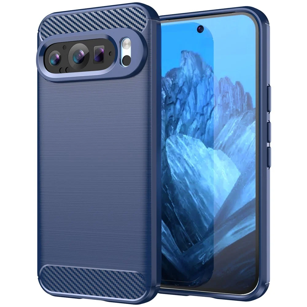 EIDERWOOD Google Pixel 9 / 9 Pro Brushed Carbon Deksel – Blå v:862026 EIDERWOOD Google Pixel 9 / 9 Pro Brushed Carbon Deksel – Blå v:862026