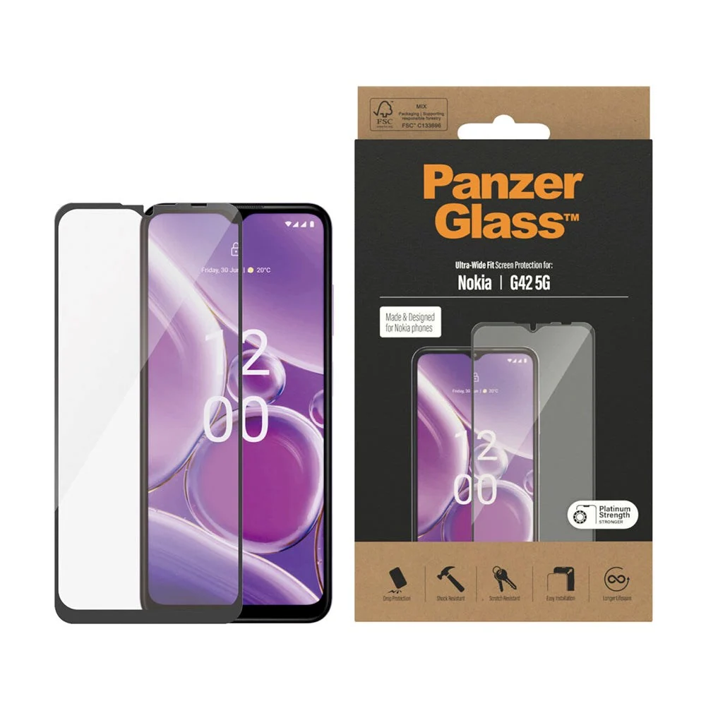 Nokia G42 PanzerGlass Ultra Wide Fit Skjermbeskyttelsesglass – Platinu v:1460148 Nokia G42 PanzerGlass Ultra Wide Fit Skjermbeskyttelsesglass – Platinu v:1460148