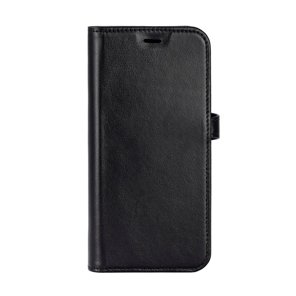 iPhone 17 Buffalo 2-i-1 Ekte Skinn Flip Deksel - Svart v:163713