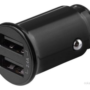 DELTACO 12/24 V USB-billader, doble USB-A-porter, 2,4 A, 12 W, svart v:9070307 DELTACO 12/24 V USB-billader, doble USB-A-porter, 2,4 A, 12 W, svart v:9070307