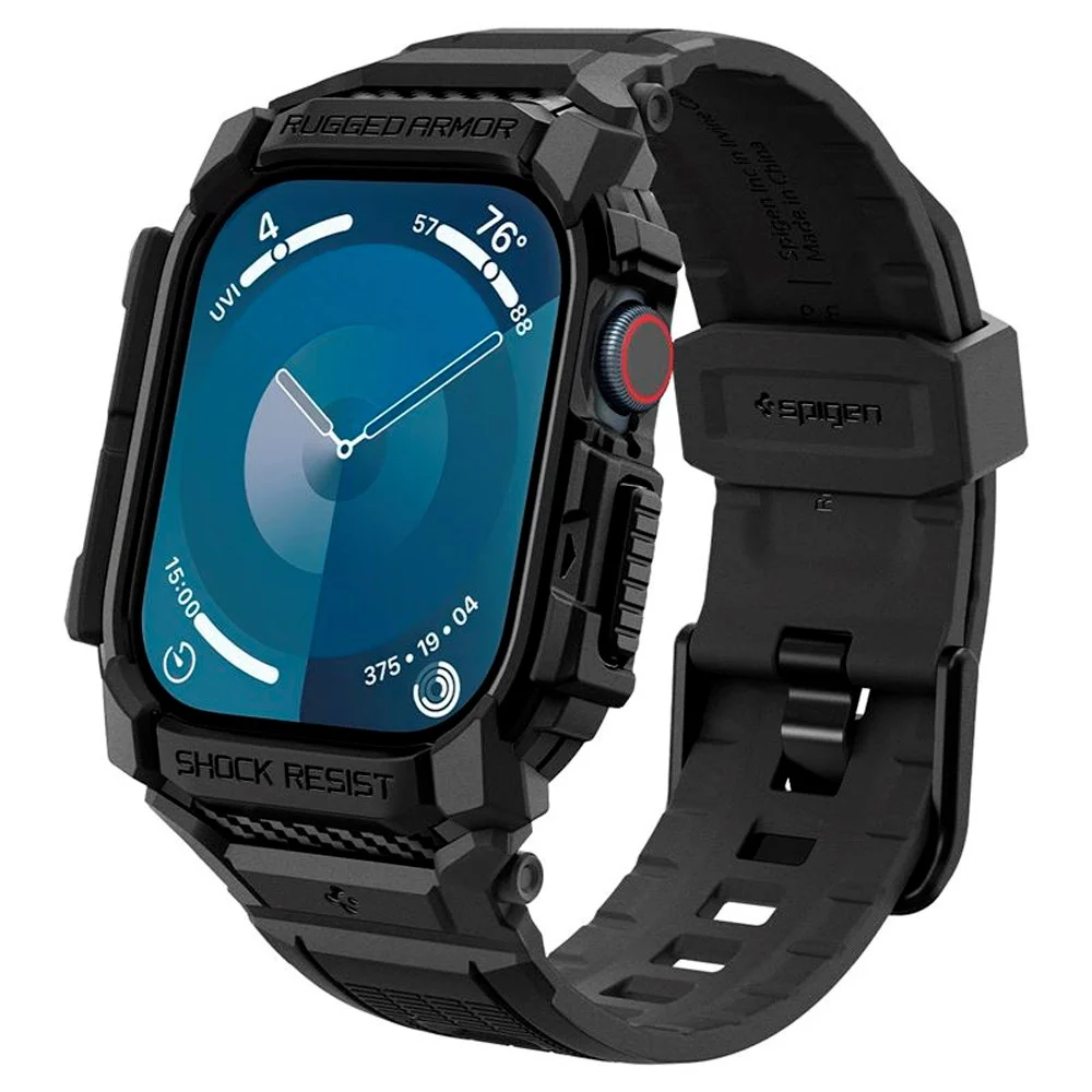 Apple Watch 11 / 10 (46mm) Spigen Rugged Armor Pro Rem m. Deksel – Sva v:9101343 Apple Watch 11 / 10 (46mm) Spigen Rugged Armor Pro Rem m. Deksel – Sva v:9101343