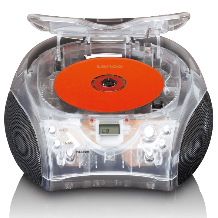 Lenco Bærbar stereo FM-radio med CD-spiller Transparent v:3517860 Lenco Bærbar stereo FM-radio med CD-spiller Transparent v:3517860