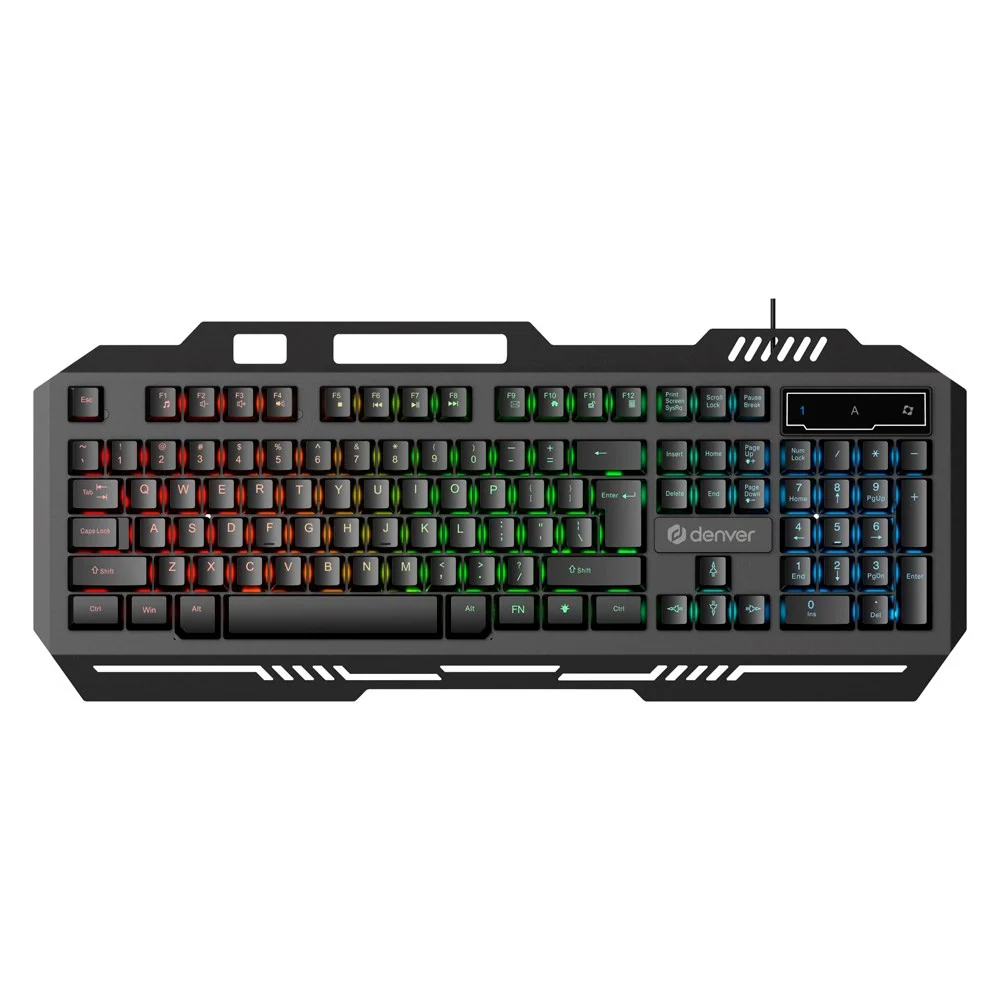 Denver GKB-231 Spilltastatur med USB-Kabel & RGB-Lys – Nordisk Layout v:8917543 Denver GKB-231 Spilltastatur med USB-Kabel & RGB-Lys – Nordisk Layout v:8917543