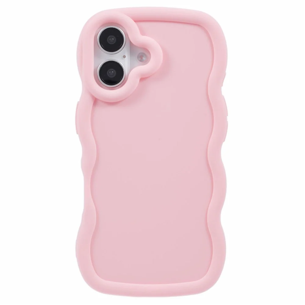 iPhone 16 Plus EIDERWOOD Fleksibelt Plast Wavy Deksel - Rosa v:9900944