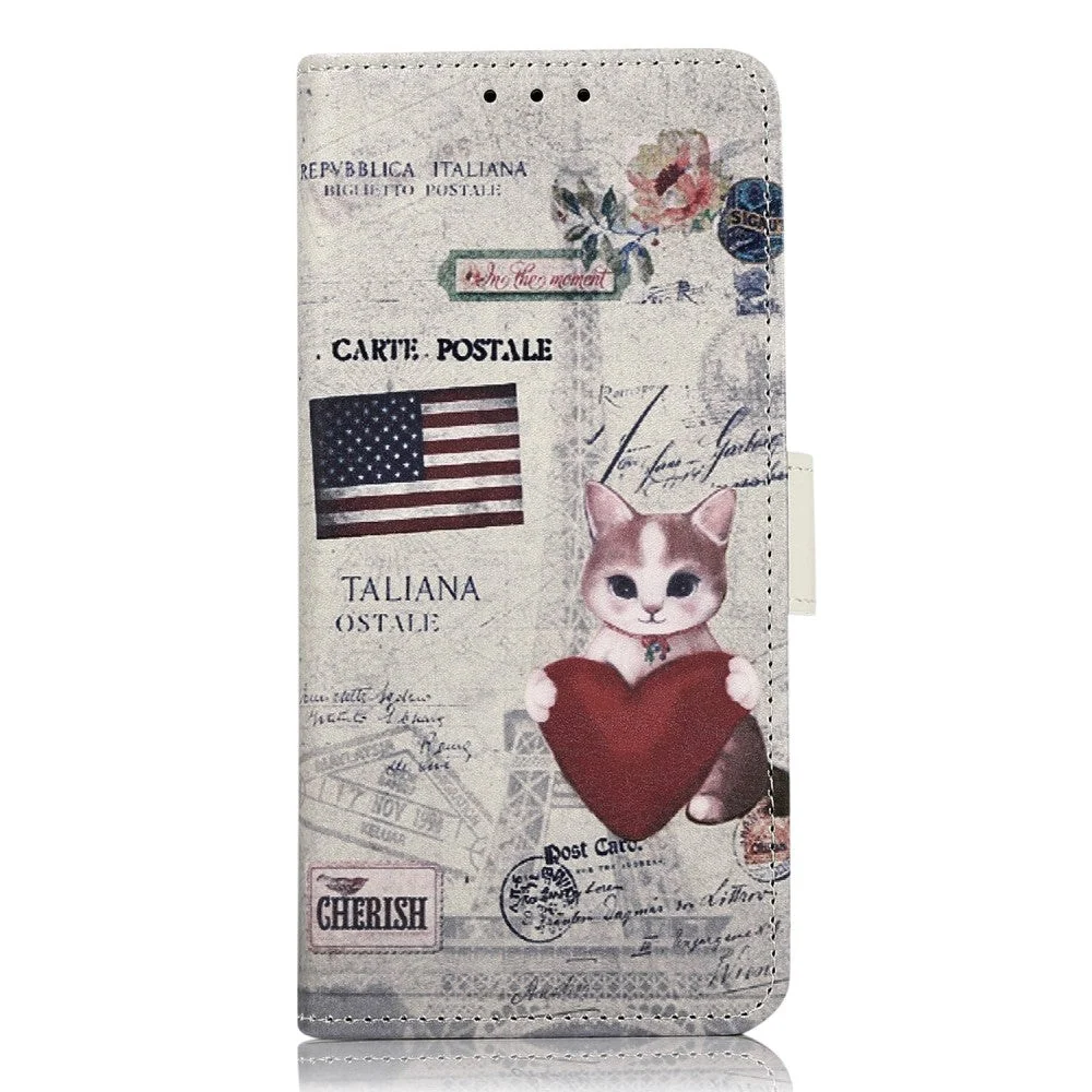 Sony Xperia 5 V Skinn Deksel med Lommebok – Kat m. Hjerte v:1530374 Sony Xperia 5 V Skinn Deksel med Lommebok – Kat m. Hjerte v:1530374