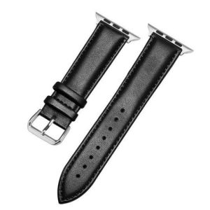 Klokkearmbånd i imitert skinn til Apple Watch, 42/44/45mm, Svart v:7399991 Klokkearmbånd i imitert skinn til Apple Watch, 42/44/45mm, Svart v:7399991