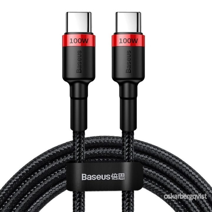 Baseus Cafule USB-C til USB-C kabel 100W 2m Röd/svart v:1512233