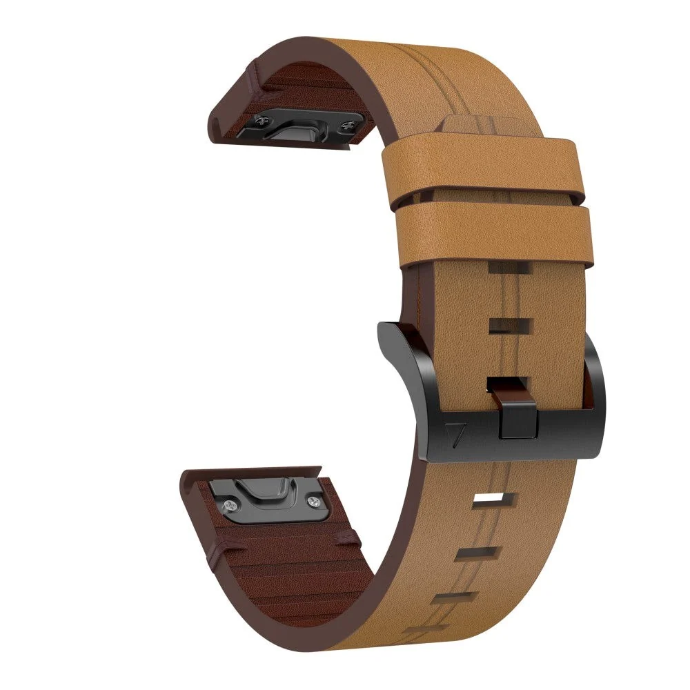 Universal Garmin 22mm QuickFit Ekte Skinn Reim – Brun v:4512077