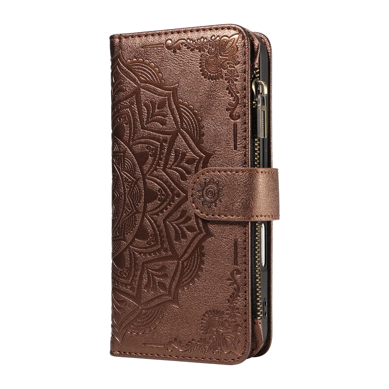 iPhone 17e / 16e EIDERWOOD Flippdeksel med 9 Kortholdere – Glidelåslom v:8318447