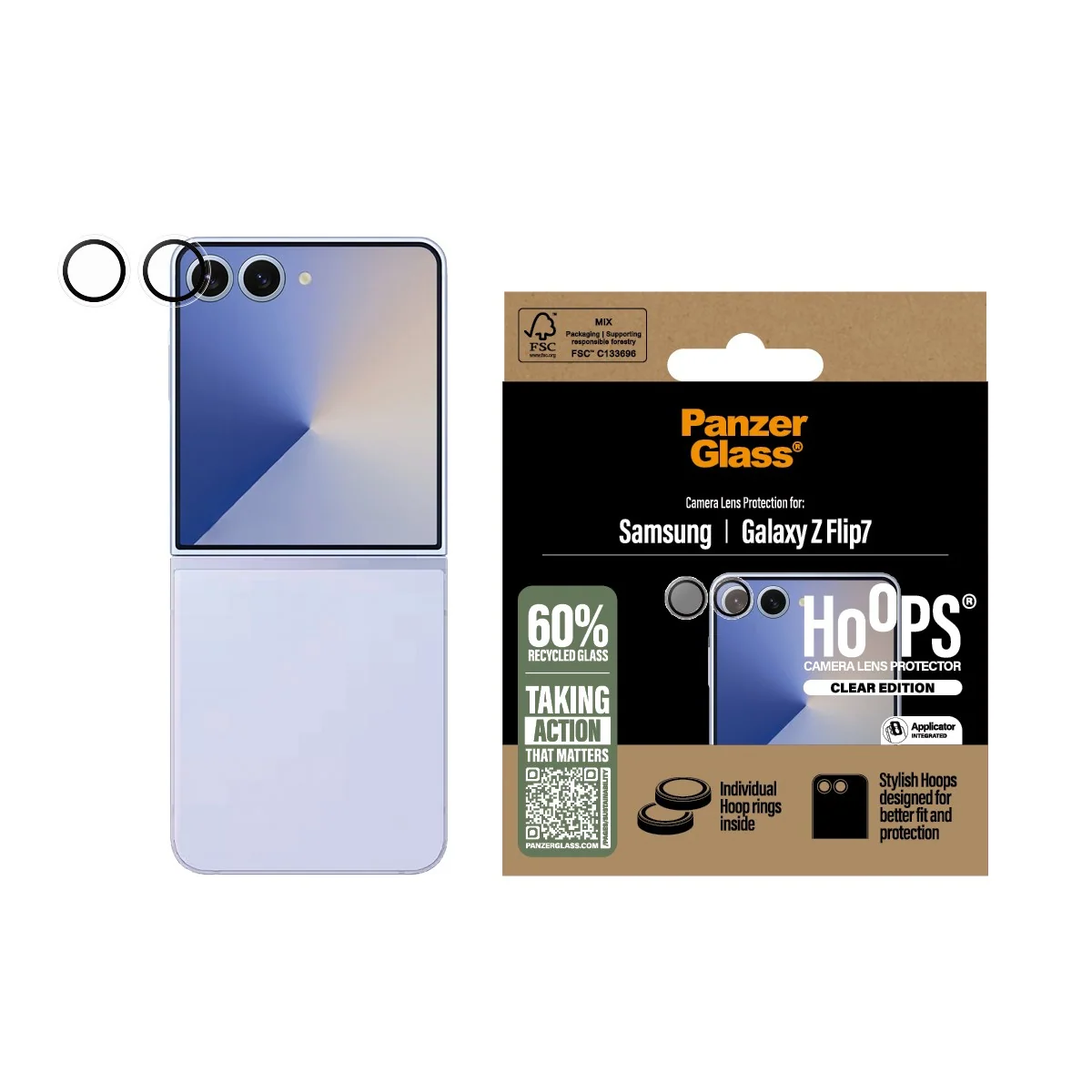 Samsung Galaxy Z Flip8 / Z Flip7 PanzerGlass Hoops Kameralinsebeskytte v:4594457