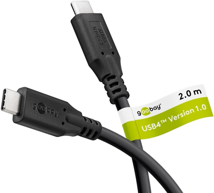Goobay USB-C™-kabel, USB4™, 100 W, 20 Gbit/s, Power Delivery, 2 m USB-C™-kontakt > USB-C™-kontakt v:9400684