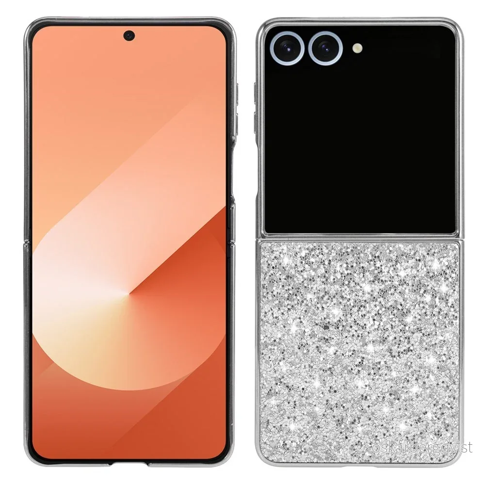 EIDERWOOD Samsung Galaxy Z Flip7 Glitter Deksel – Sølv v:1341637 EIDERWOOD Samsung Galaxy Z Flip7 Glitter Deksel – Sølv v:1341637