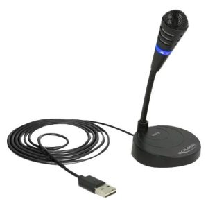 DeLOCK USB Microphone with base and Touch-Mute Button, black v:3959181 DeLOCK USB Microphone with base and Touch-Mute Button, black v:3959181