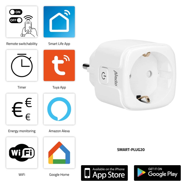 Alecto Smart Wi-Fi-plugg med energimonitor 16A 3680W v:8227728 Alecto Smart Wi-Fi-plugg med energimonitor 16A 3680W v:8227728